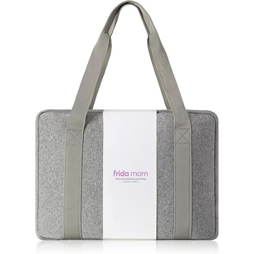 Frida Mom Pre-Packed Hospital & Diaper Bag Essentials, C-Section Delivery, Recovery, & Newborn Grooming Kit in One, Easy to Organize with Removable Toiletry Bags, & Suitcase Strap (50pc Gift Set)