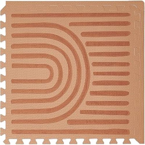 Toddlekind Playmat - Premium Foam Playmat, 4 x 6 feet, 6 Tile Extra Thick Foam Floor Puzzle Mat for Babies/Toddlers Stylish, Non-Toxic, Odorless. Perfect for Tummy Time & Play. 0m+ (Rustic Tan)
