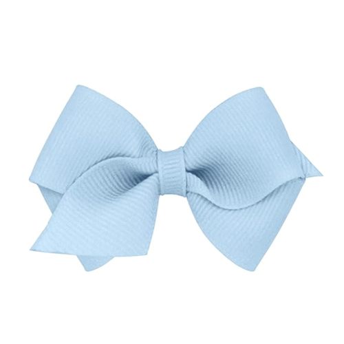 Wee Ones Girls' Classic Grosgrain Hair Bows with Plain Wrap Center, No-Slip Hair Clip, Handmade, Millennium Blue, Wee