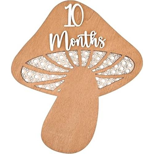 Mushroom Monthly Baby Milestone Cards Neutral Wooden Newborn Photography Props to Document Your Baby´s Growth, Mushroom Stuff for Nursery and Baby Shower