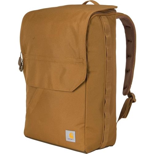 Carhartt 21L Top-Load Backpack, Water Resistant Coated Canvas Base with Laptop Sleeve, Brown, One Size