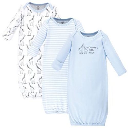 Touched By Nature Baby Boy Organic Cotton Long-sleeve Gowns 3pk, Giraffe, Preemie