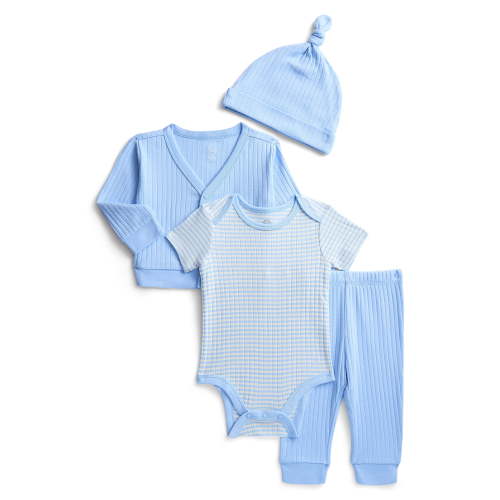 Wonder Nation Organic Cotton Baby Boy Take Me Home Layette Gift Set, 4-Piece, Sizes Newborn-9 Months