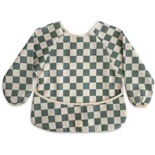 mushie Long Sleeve Baby Bib | Mess Free & Waterproof Fabric for Toddlers | Adjustable Fit for Ages 6-24 Months
