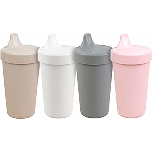 Re Play Made in USA 3pk - 10 oz. No Spill Sippy Cups, White, Black, Grey