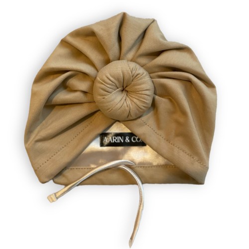 Adjustable Satin Lined Turban-Caramel