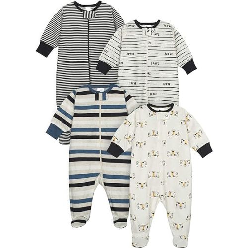 Onesies Brand Baby Boys' 4-Pack Sleep 'N Play Footies