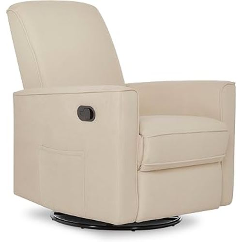 Evolur Raleigh Upholstered Plush Seating Nursery Glider 360-degree, Swivel Rocker Recliner, Multi Recline Positions, Greenguard Gold & JPMA Certified, Stain Resistant, Tool-Free Assembly, Shell
