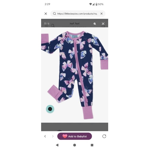 Royal Butterflies Zippy | Little Sleepies