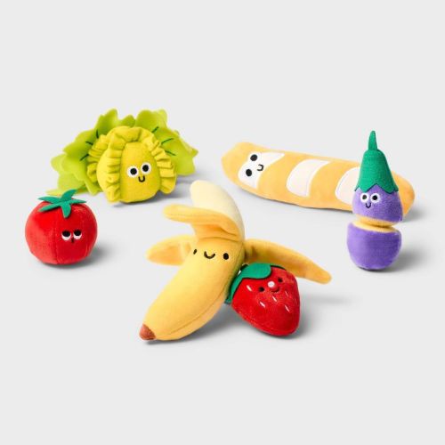 Plush Food Play Set - Gigglescape™: Kitchen Toy for Toddlers, Includes Play Vegetables & Fruit, 18 Pieces