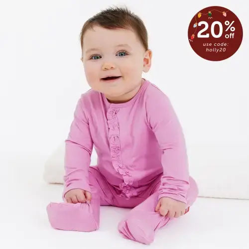 mauve modal magnetic parent favorite footie with ruffles – Magnetic Me