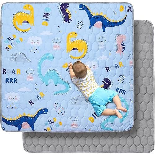 Baby Play Mats for Floor, 50"x50" Play Mat for Playpen, Soft Padding Foam Playmats for Babies and Toddlers Infants, Foldable and Machine Washable Baby Crawling Mat, for Easy Care