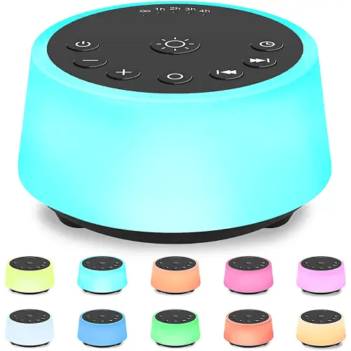 Color Noise Sound Machines with 10 Colors Night Light 25 Soothing Sounds and Sleep White Noise Machine 32 Volume Levels 5 Timers Adjustable Brightness Memory Function for Adults Kids Baby