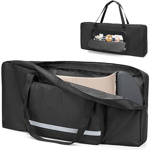 Baby Bouncer Transport Bag, Bouncer Carrier Compatible with Baby Bjorn Bouncer Balance Soft and Bouncer Bliss, Double Zipped Travel bag with shoulder pad, Black