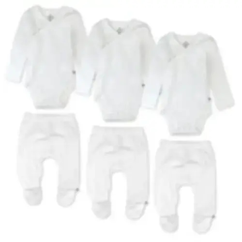 6-Pack Organic Cotton Long Sleeve Kimono Bodysuit & Footed Pant Bundle | Honest Baby Clothing