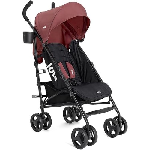 Tansy Umbrella Stroller – Lightweight, Compact Folding with Multi-Position Recline – Travel-Friendly Stroller (Crimson)