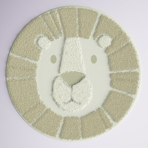 Redwood Rover Levant Lion Round Shag Area Rug & Reviews | Wayfair