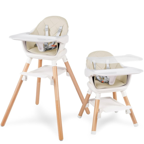 Amazon.com : Baby High Chair, 6 in 1 Convertible Wooden High Chairs for Babies and Toddlers, Baby HighChair with Removable Double Tray & Adjustable Footrest : Baby