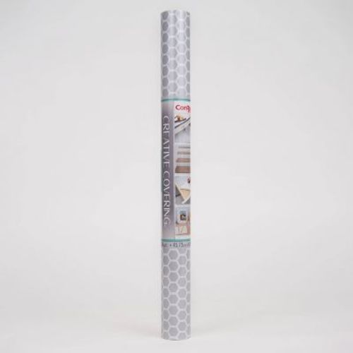 Con-Tact 18"x16' Adhesive Shelf Liner - Simple Honeycomb Gray
