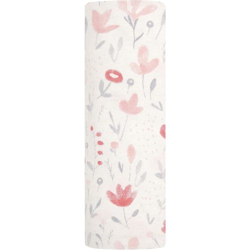 aden + anais Comfort Knit Baby Swaddle Blanket for Newborn Girl and Boy, Super Soft Cotton with Spandex, Versatile Stroller Cover, Burp Cloth, Nursing Shield, 47 x 47 Inch, Perennial