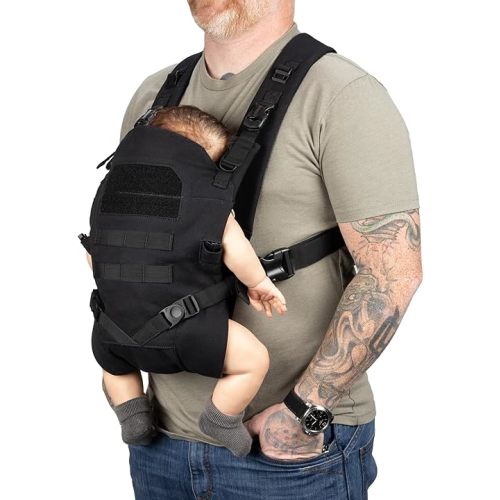 TBG - Mens Tactical Baby Carrier for Infants and Toddlers 8-33 lbs - Compact (Black)