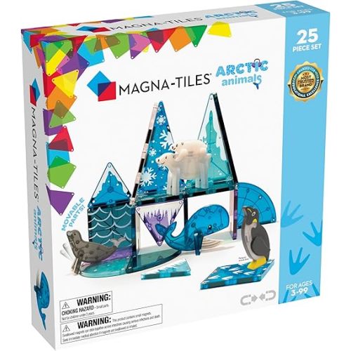 MAGNA-TILES Arctic Animals 25-Piece Magnetic Construction Set, The ORIGINAL Magnetic Building Brand