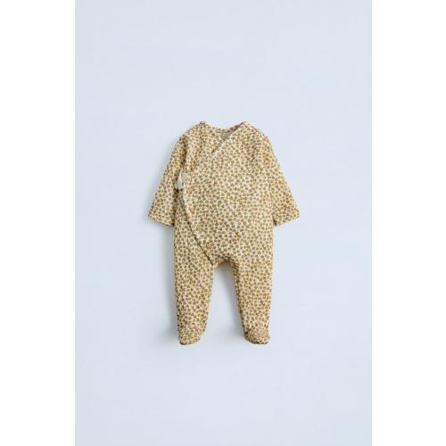 FLORAL QUILTED ROMPER - Ocher | ZARA United States