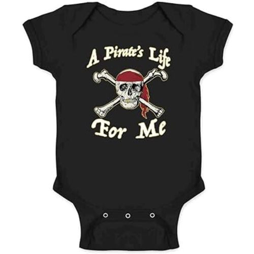 Pop Threads A Pirates Life for Me Skull Infant Bodysuit Baby Clothes Girl Boy Outfit Black 6M