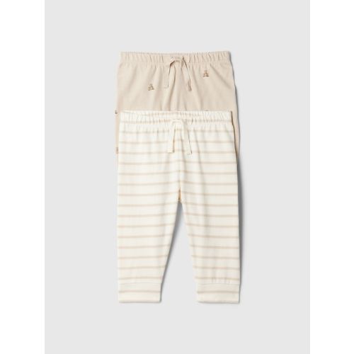 Baby First Favorites Pull-On Pants (2-Pack) in bedrock beige, size: 0-3 M