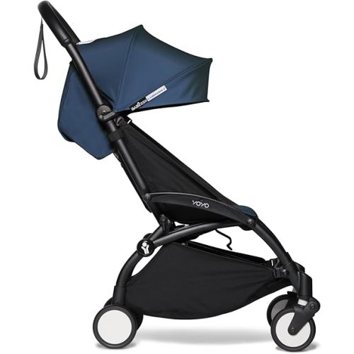 BABYZEN YOYO2 Stroller - Lightweight & Compact - Includes Black Frame, Air France Blue Seat Cushion + Matching Canopy - Suitable for Children Up to 48.5 Lbs