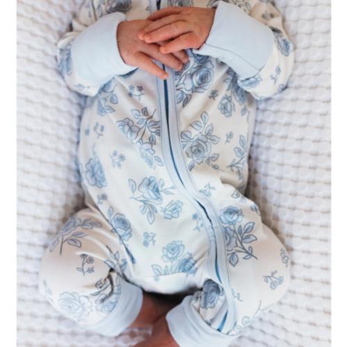 Blue Rose Garden Zipper Romper – In My Jammers