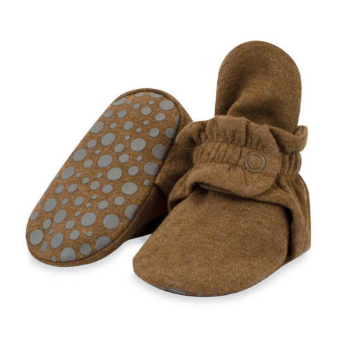Zutano Cotton Gripper Stay-On Baby Bootie Slipper - Black