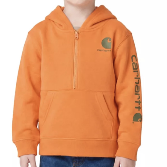 Carhartt Boys Long-Sleeve Half-Zip Hoodie, 2T,Carhartt Brown at Tractor Supply Co