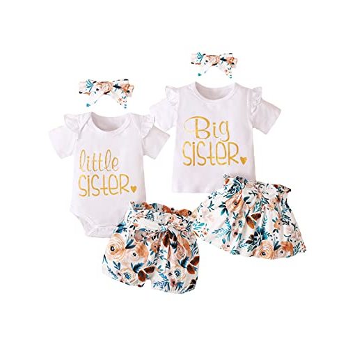 BIRTHDAY SHARK Big Sister Little Sister Matching Outfits for Girls