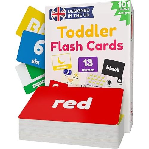 Toddler Learning Flash Cards | Kids Letter Number Alphabet Animal Color Words Flashcards | Large Cards Ideal for Preschool Kindergarden Pre K Educational | Flashcards 12 Months - 5 Years