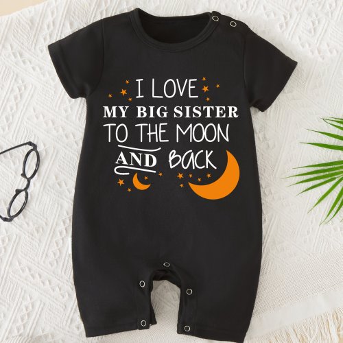 "I Adore My Older Sister Endlessly" Summer Short-Sleeve Infant Romper, Soft And Breathable Baby Clothing, a Gift for Pregnancy, for Outdoor