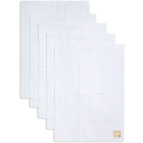 Burts Bees Baby Infant Burp Cloths, 100% Organic Cotton Extra Absorbent Soft Fabric Drool Cloths, 5-Pack Newborn Must-Have Essential Large Burping Cloths, One Size 17 x 11.75 Inches