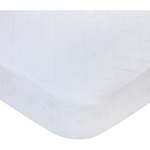 Carters Waterproof Fitted Crib Mattress Pad and Toddler Crib Mattress Protector - Baby Crib Mattress Cover - Protective Sheet for Boys and Girls Bedding Sets White