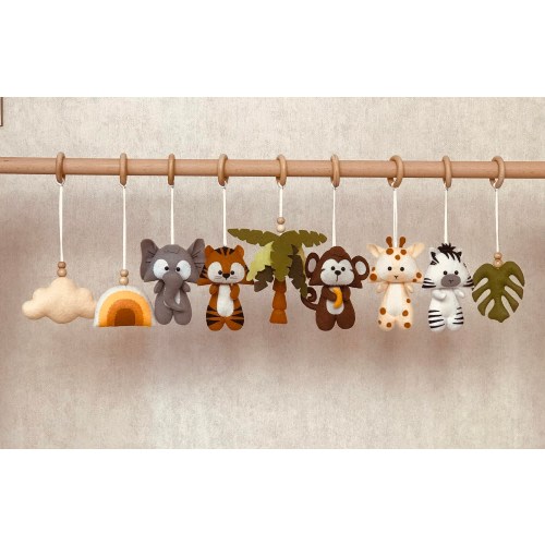 Baby play gym toys,baby gym hanging toy,Crib baby play gym,safari animal toys,zebra,elephant,giraffe tiger lion toys rainbow african animals