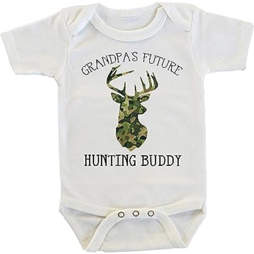 Witty and Bitty Grandpa's Future Hunting Buddy Deer Camouflage Onesie/Bodysuit