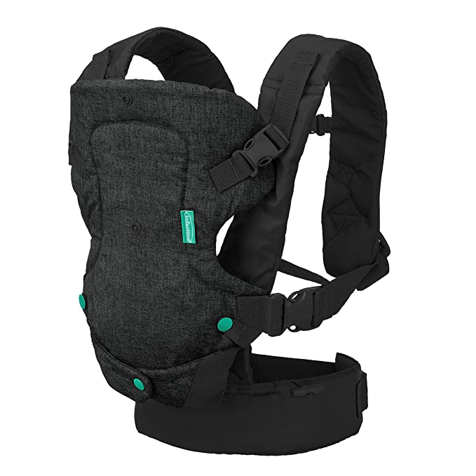 Infantino Flip 4-In-1 Convertible Carrier - Black, 4 ways to carry baby-facing in narrow seat for newborns, facing in wide seat for older babies, facing out narrow seat for babies with head control and back carry wide seat for older babies and toddlers, I