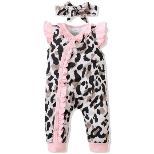 Mioglrie Newborn Baby Girl Clothes One Piece Jumpsuits Clothes Short Sleeve Rompers Summer Clothes for Baby