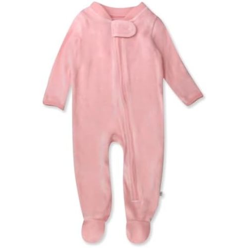 HonestBaby Unisex Baby Velour Sleep & Play Footed One-Piece Pajama Sleeper 100% Organic Cotton