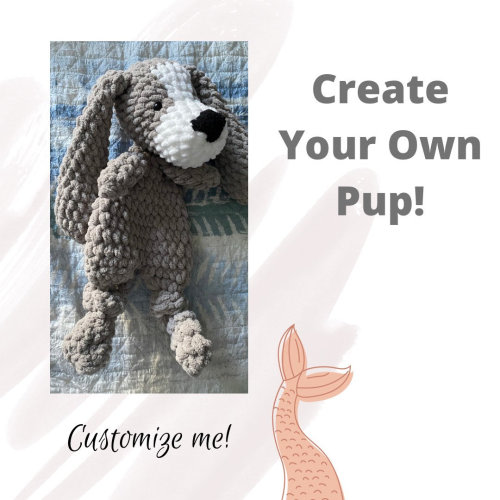 Build you own pup, Dog lovey, Dog plushie, Teacup Pup, Children’s Toy, Newborn Gift, Baby Shower Gift, Heirloom Toy, Customizable doll