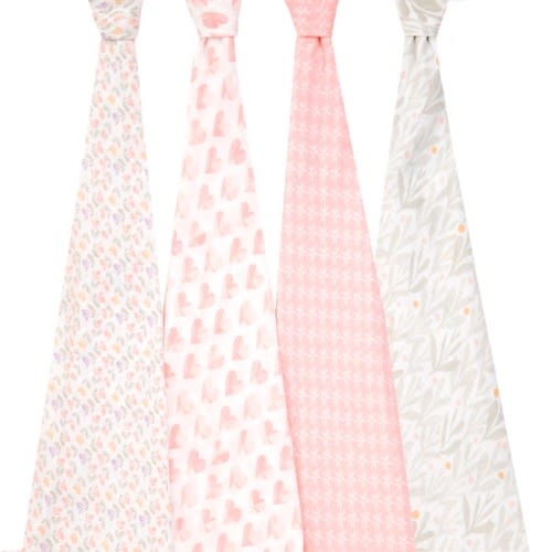 essentials cotton muslin swaddles 4 pack