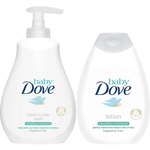 Baby Dove Sensitive Moisture Bundle: Tip to Toe Wash and Lotion, 13 Ounce Each