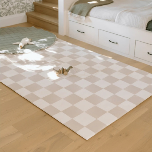 Padded Play Mat - Checkers & Herringbone