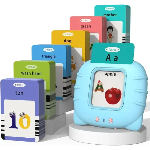 Talking Cards for Toddlers, Speech Therapy Toys Autism Toys, ABC 123 Sight Words Etc, Educational Learning Interactive Toys with Giftable Package (510-blue (New ABC+123+ 3 Songs))