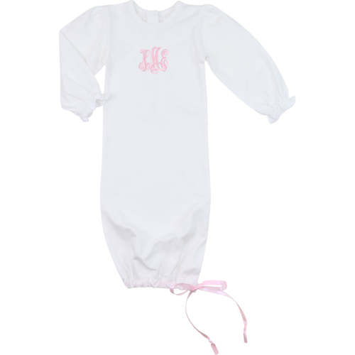 Girls Pink Drawstring Knit Baby Gown – Cecil & Lou
