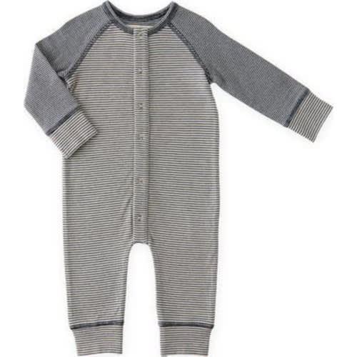 Stripes Away Raglan Sleeve Organic Cotton Romper, 3-6M